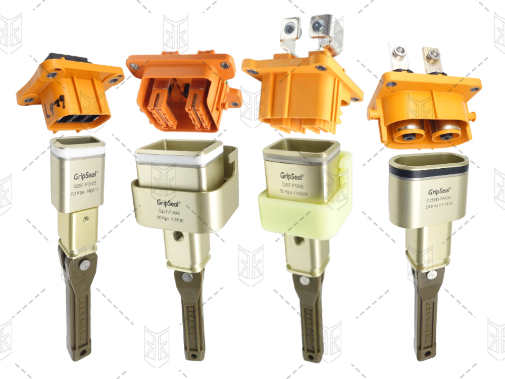 格雷希爾G25F系列密封測試接頭，用于新能源電池包電氣接插件的封堵與連接